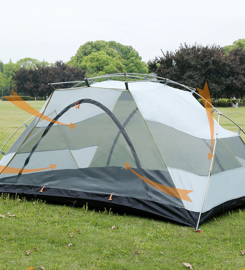 Cheap Goat Tents Hewolf Rain proof Tow Person Double Decked Outdoor Camping Tent 7075 Aluminum Alloy Tent Pole Tent Portable Winter   